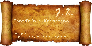 Fontányi Krisztina névjegykártya