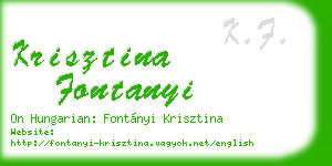 krisztina fontanyi business card