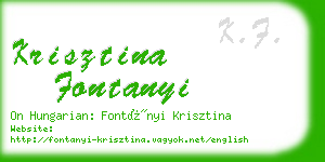 krisztina fontanyi business card